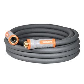 YAMATIC Short Garden Hose 5/8 in x 20 ft with Swivel Handle, Super Flexible Leader Hose, All-weather, Lightweight, Burst 600 PSI, Grey