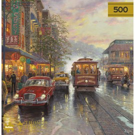 Buffalo Games - Gold - Thomas Kinkade - City by The Bay, Sunset on Fisherman's Wharf - 500 Piece Jigsaw Puzzle for Adults - Challenging Puzzle Perfect for Game Nights