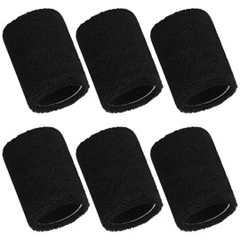 6 Pcs Sports Wristbands Sports Absorbent Wristband Wrist Athletic Sweat Bands for Kids Women and Men Sweat Band for Tennis Basketball Football Running Gymnastics Golf Working Out (Black)