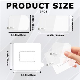 9 Pcs Clear Sticker Shield for Windshields, Reusable Double-Sided Ectrostatic Film for Dash Cam, Windshield Sticker Shield Prevent Scratching & Falling for Mounting Dash Cam Projection Screen