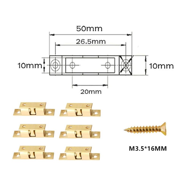 Door Catches, 6 Pieces 50mm Double Roller Catch Heavy Duty