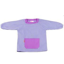 Klotzz children's painting apron for kindergarten. Checked Craft Coat Baby - boys. - Lavandel.