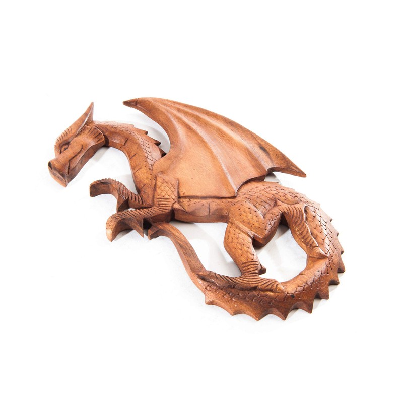 Windalf Wall Picture Sapphire 29 cm Dragon Handmade Wooden
