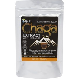 Sayan Siberian Chaga Mushroom Extract with Shilajit Powder (2 oz) – Organic Antioxidant Tea – Immune and Digestion System Support – Fulvic Acid Supplement – Energy & Clarity – No Fillers