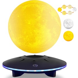UVEHAS Levitating Moon Lamp - Magnetic Floating and Rotating LED Moon Light (3 Colours)