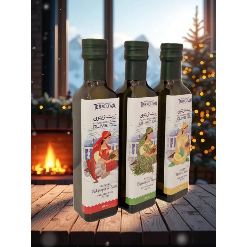 TerrOliva Flavored Olive Oil Gift Set, 3 x 8.5 oz
