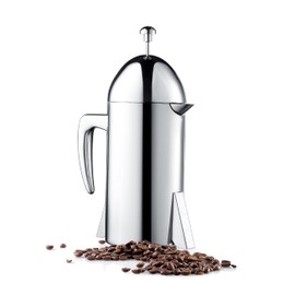 Francois et Mimi Custom-Style Double Wall French Coffee Press, 34-Ounce, Stainless Steel (Retro)