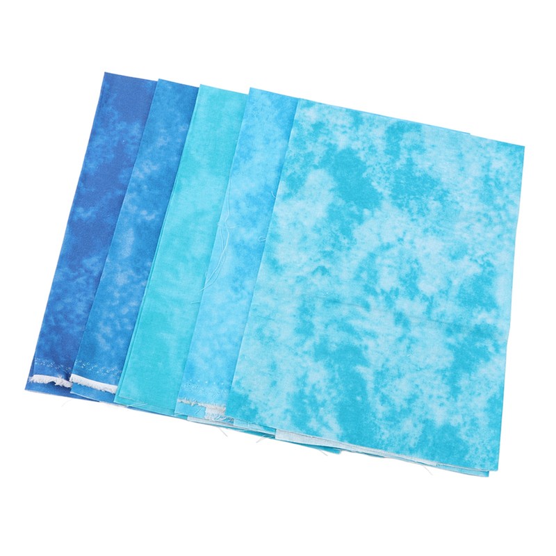 5Pcs Cotton Quilting Fabric Smudge Dyed 19.7in Long 17.7in Wide