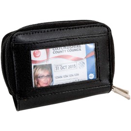 Black RFID Blocking Security Purse - Accordion Style Leather & Stainless Steel Wallet with 10 Card & 3 Cash Pockets, Prevents Credit Debit Card Scanning - Anti Skimming ID Identity Theft Protection
