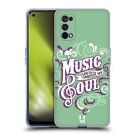 Head Case Designs Music Soothes My Soul Typografie Inspirierend Soft Gel Handyhülle Hülle kompatibel mit Realme X7 5G