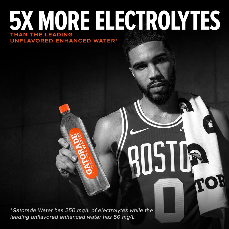 Gatorade Water, Unflavored, Electrolyte infused for great taste, Alkaline PH