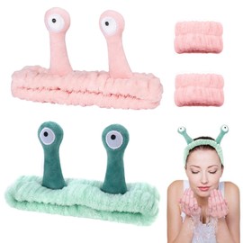 4 PCS Snail Headband, Skincare Headband, Cute Elastic Makeup Headband for Women Girls, Make up Headband Creative Hair Accessories for Washing Face Shower Sports Beauty Skincare