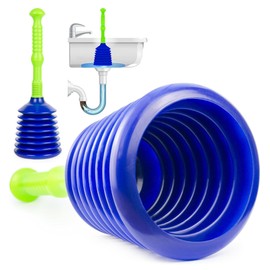 Luigi's Sink Plunger Kitchen - Sink Plunger Bathroom - Drain Bathtub or Shower - Small and Powerful Clog Remover - Commercial Style "Plumbers Plungers" with Large Bellows