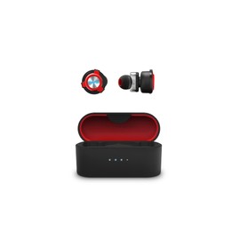 Energy Sistem Earphones FE 650 True Wireless Headphones (Low Latency, Dual Driver, Dual MEMS Mic) - Black and Red