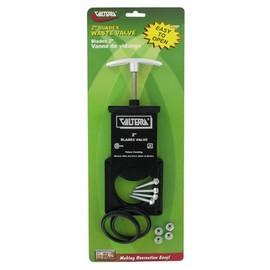 Valterra T1002VPM Bladex 2" Waste Valve Body with Metal Handle , Black