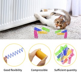 Andiker Spiral Cat Toy, 20pcs Interactive Elastic and Durable Coil Spring Toy for Indoor Cats, Relieves Boredom and Anxiety