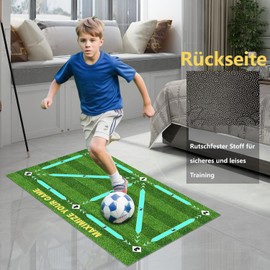 Football Mat, 60 x 90 cm, Football Training Mat, Football Step Training Mat with Adjustable Waist Belt, Non-Slip Shock-Absorbing Football Mat, Ball Control Training Mat