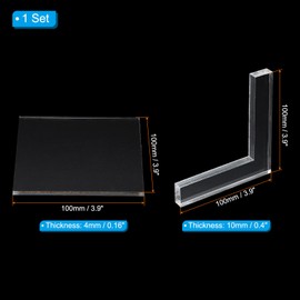 PATIKIL Acrylic Stamp Block, 1 Pack Clear Stamping Block with Grid Lines Decorative Mounting Blocks Set L Shape for Scrapbooking DIY Crafts Card Making