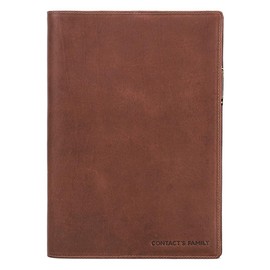 Peakloong Retro Leather Book Cover Sleeve Protector with Pen Holder Business Notepad Notebook Book Case Office School Supplies Brown B5