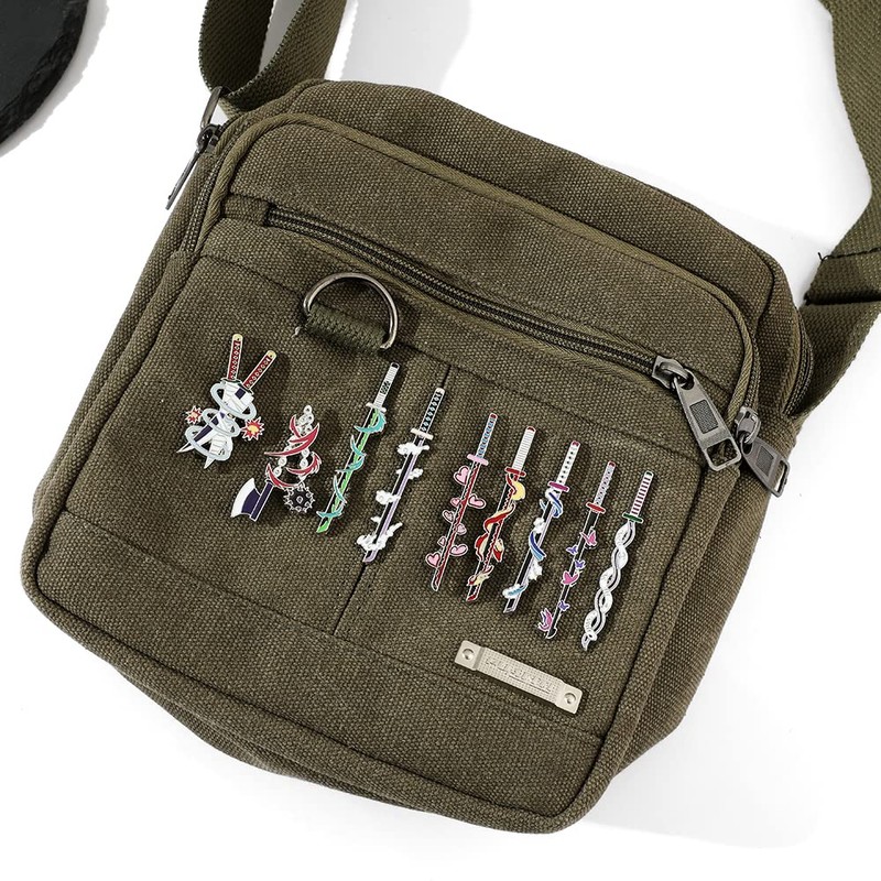 YURAOER Anime Slayer Keychain Pin Set - Cartoon Figures 9