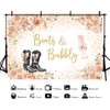 MEHOFOND 7x5ft Boots and Bubbly Bridal Shower Backdrop Western Country