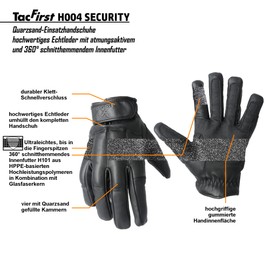 TacFirst Tactical Gloves Security Gloves, Unisex, TacFirst Einsatzhandschuh SECURITY, black, XXL