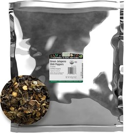 Frontier Co-op Chili Peppers Crushed, Jalapeno Flakes, Green, Certified Organic, Kosher | 1 lb. Bulk Bag | Capsicum annuum