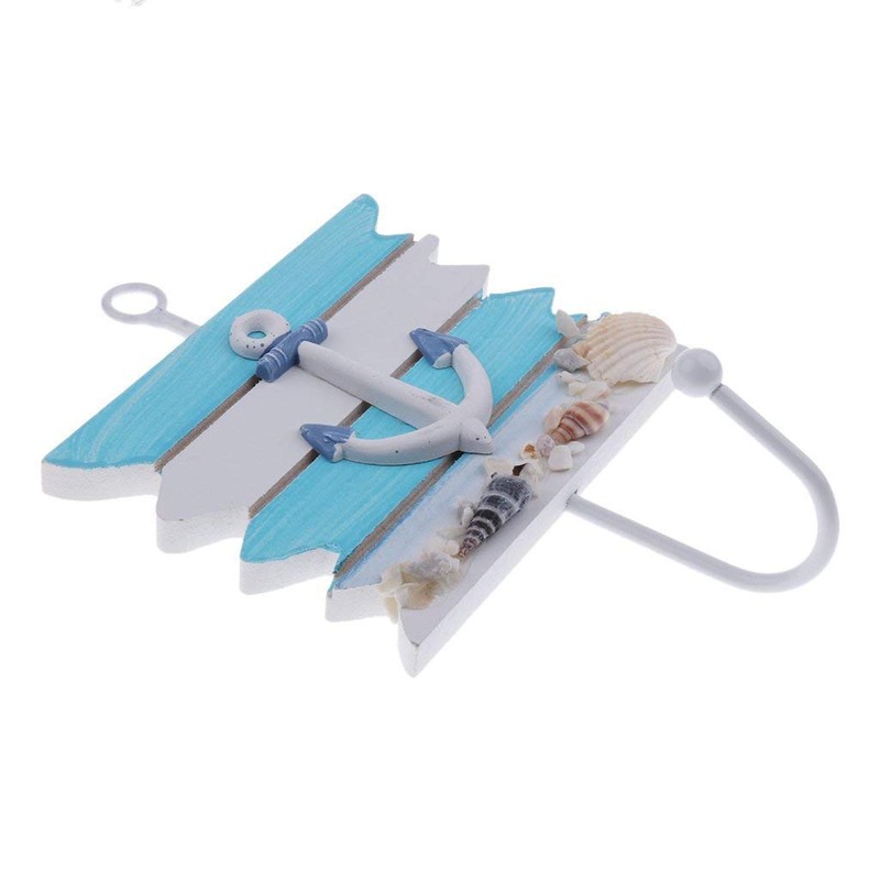 2pcs Mediterranean Style Wall Hooks Towel Hat Coat Hangers Bathroom