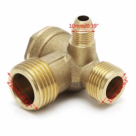 3 Way Air Compressor Valve Check Valve with Male Thread Connect Pipe Fittings Spare Parts Pipe Connector Tool 3-Way Zinc Alloy