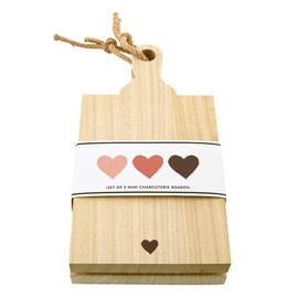 Santa Barbara Design Studio Charcuterie Boards Mini Paulownia Wood Serving Tray for Cheese, Meat, and Fruit, Set of 2, Hearts