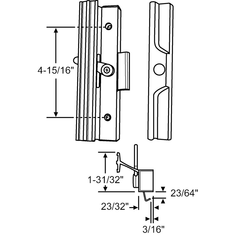 Easy Fix Hardware Patio Door Handle Set – Black Aluminum,