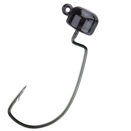 Reaction Tackle Tungsten Mushroom Head Ned Rig Shroom Jig Heads for Finesse Fishing, Weedless Jig Head for Bass Fishing with Soft Lures (5-Pack) 1/4oz Black EWG