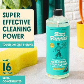 Aunt Fannie's Ultra Concentrated Floor Cleaner Vinegar Wash, Multi-Surface Solution For Mopping, Makes 16 Gallons, Bright Lemon Scent, 32 oz. (Pack of 1)