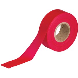 Brady 58346 Red Flagging Tape for Boundaries and Hazardous Areas - Non-Adhesive Tape, 1.188" Width, 300' Length (Pack of 1)