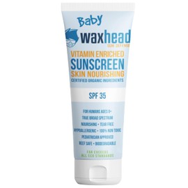 Waxhead Baby Sunscreen SPF 35 – Non-nano Zinc Oxide Mineral Lotion for 6-12 months Babies & 12-24 Toddlers | Natural Tear‑Free & Organic Hypoallergenic, Pediatrician‑Recommended Sunblock (4 oz)