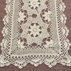 Yizunnu Handmade Crochet Lace Cotton Beige Table Runner Wedding Parting