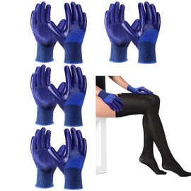 Janmercy 4 Pairs Donning Gloves for Compression Stockings Sock Aid Gripping Gloves for Compression Wear Stockings