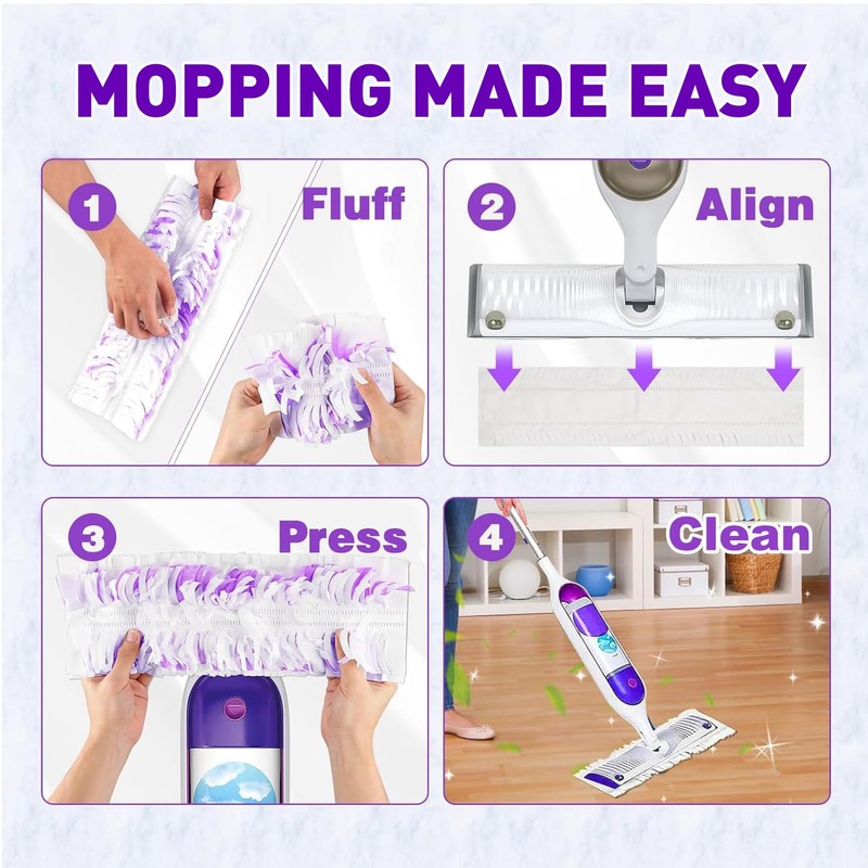 Disposable Power Mop Pads for Swiffer Power Mop Pads, Compatible