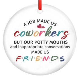 2023 Christmas Ornaments for Coworkers - Funny Ceramic Gifts for Work Best Friends and Women Friends - Christmas Decorations