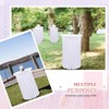 2 Packs White Round Cocktail Table Skirt 32"x 43"
