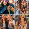 CHARLENT Glitter Rainbow Temporary Tattoos - 74 Individually Sheets Glitter