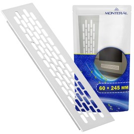 Ventilation Grille Rectangular 60 x 245 mm - Aluminium Ventilation Grille for Installation in Furniture Door Fridge Radiator Kitchen Base Worktop - Guarantee 10 Years MONTERAL