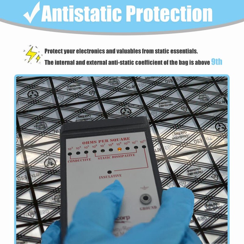 Daarcin Open Top Antistatic Bag,10pcs 12X16in/30x40cm Large ESD Anti Static