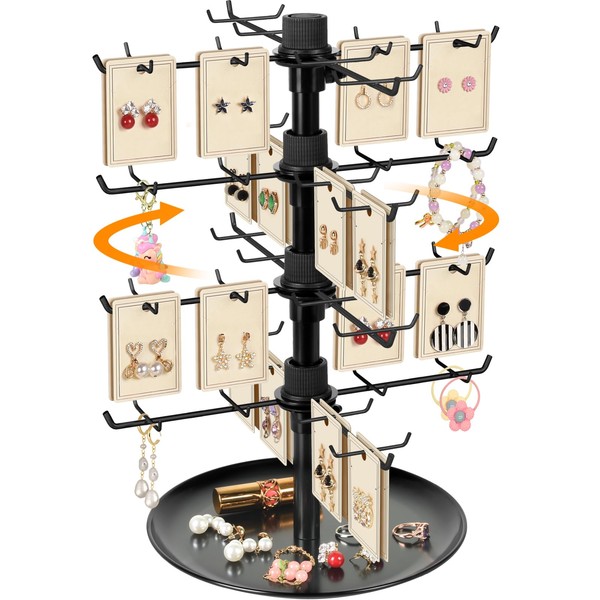 AJINGSHANG Earring Display Stand for Selling, 4-Tier Rotating Jewelry Display