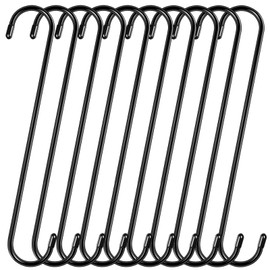 10 Pack Extra Large S Hooks, 12 Inch Heavy Duty Long S Hooks for Hanging Plants Baskets Bird Feeder on Tree Branch, Utility S Hooks for Garden Pergola Pots Plants Closet Patio, Indoor Outdoor