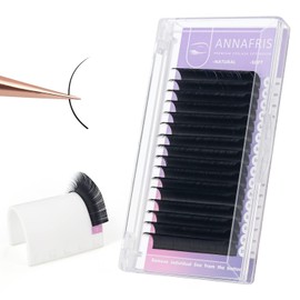 ANNAFRIS 16 Rows Volume Classic Eyelash Extension 0.07 D Curl 13mm Matte Black Individual False Eye Lashes Extension Salon Use Natural Soft Fake eyelashes supplies (0.07 D, 13mm)