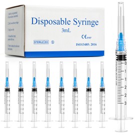 100 Pack Plastic Tube Lab Dispensing Tools, 3ml Syringes with 23G 25MM, Individually Packaged, Lab Syringe for Refilling and Measuring Liquids, Scientific Labs Experiment, Feeding Pets