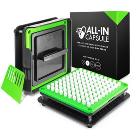 ALL-IN Capsule Filling Machine for Size 0 - Make Your Own Capsules Now Easier and Faster - Use with Empty Gelatin or Vegetarian Caps - Clear Illustrated Instructions with Video