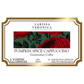 Pumpkin Spice Cappuccino Guatemalan Coffee (Single Serve K-Cup Pods) (Gourmet, Naturally Flavored, Whole Coffee Beans) (12 pods, ZIN: 578154)