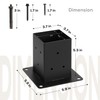 WIMART 4x4 Post Base, Inner Size 3.5"x3.5"Deck Post Base, Deck